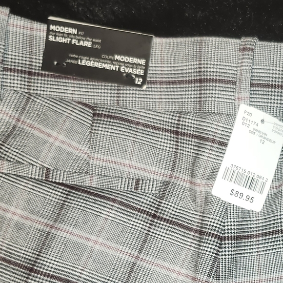 Le Chateau modern fit plaid dress  pants with slight flare sz 12 NWT - Picture 10 of 15